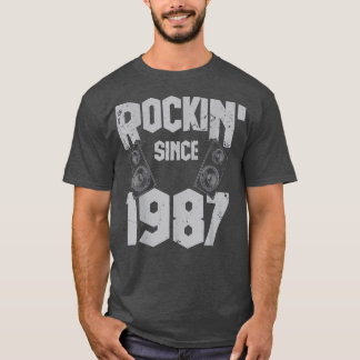 Camiseta Rockin' Since 1987 Vintage Rock Music Fan 35th Bir
