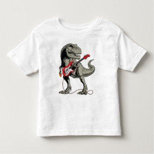 Camiseta Rockin' T-Rex: Dinossauro Tocando Violão Elétrico