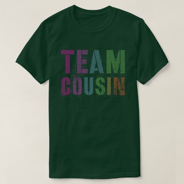 Camiseta Rockin TEAM COUSIN Engraçado Avó Avô Reeduca (Frente do Design)