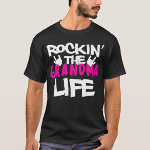 Camiseta Rockin The Grandma Life Engraçado Professor Dotado