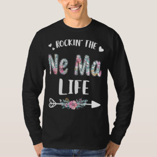 Camiseta Rockin' The New Mãe Life Proud Grandma Dia de as m