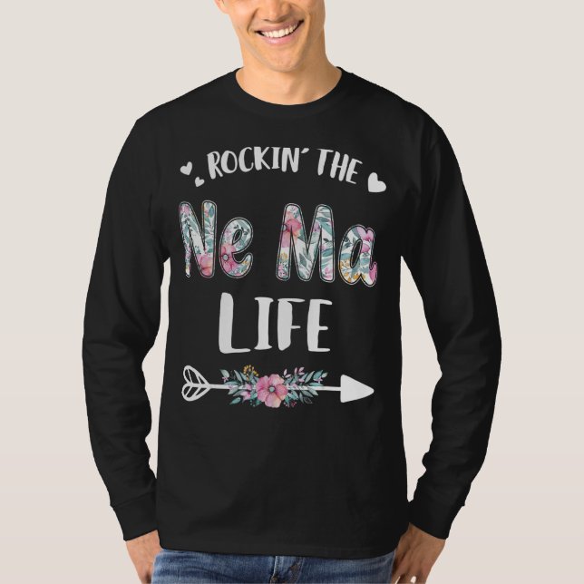 Camiseta Rockin' The New Mãe Life Proud Grandma Dia de as m (Frente)