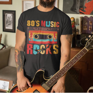 Camiseta Rocks Musicais dos anos 80 - Vintage Retro Distres