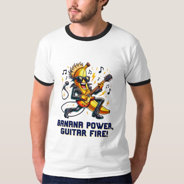 Camiseta Rockstar Banana Com Violão (Frente)
