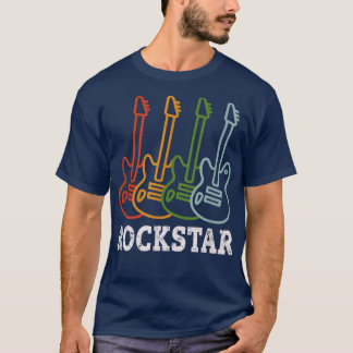 Camiseta Rockstar Kids Vintage Guitar Rockstar Gift