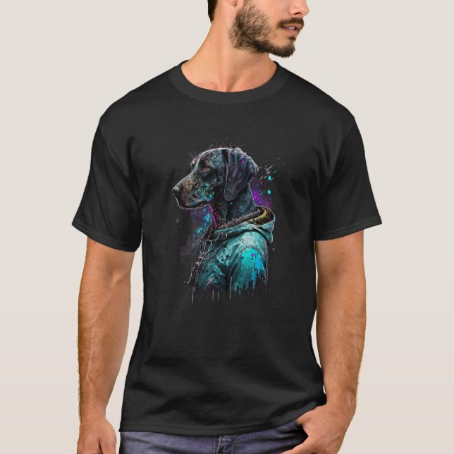 Camiseta Rockstar portrait GSP German Shorthaired Pointer (Frente)