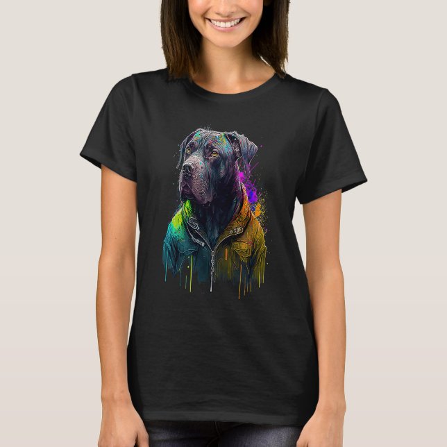 Camiseta Rockstar portrait italian mastiff Cane Corso (Frente)