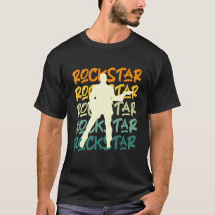 Camiseta Rockstar Retro Rock Music Guitarist Music Banda Fe