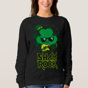 Camiseta Rockstar Shamrock E Roll Funny Ruas Patrick Day Vi