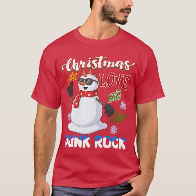 Camiseta Rocky Christmas Santa Claus Concert In Punk Rock g (Frente)