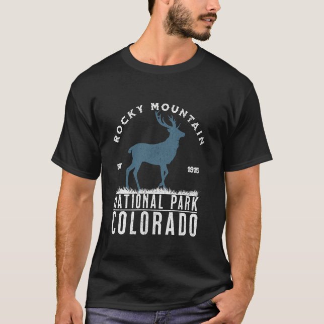 Camiseta Rocky Mounates National Park Colorado Elk Design (Frente)