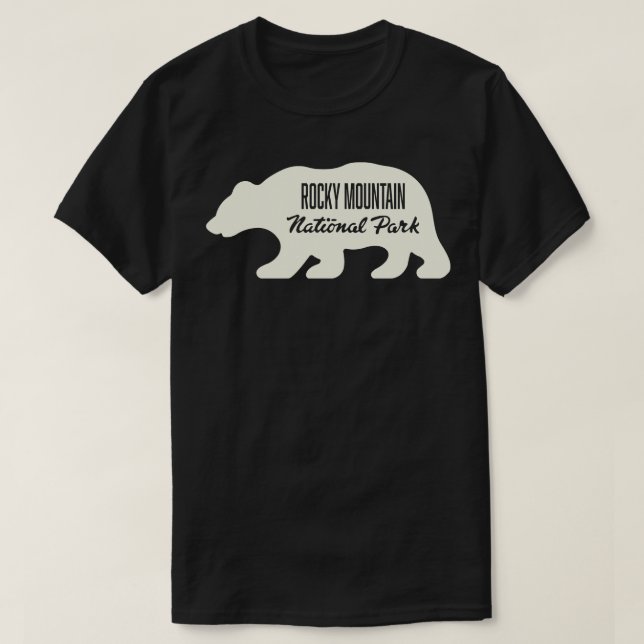 Camiseta Rocky Mountain National Park Bear Tan (Frente do Design)