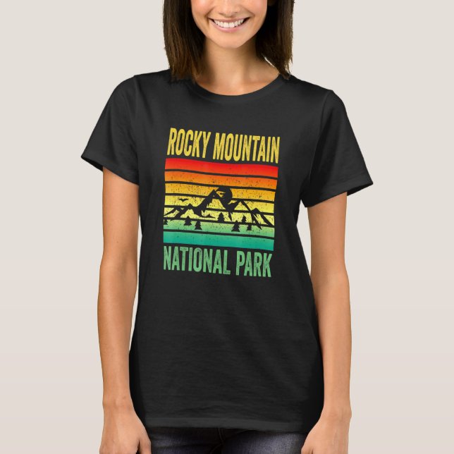Camiseta Rocky Mountain National Park Colorado Retro Sunset (Frente)