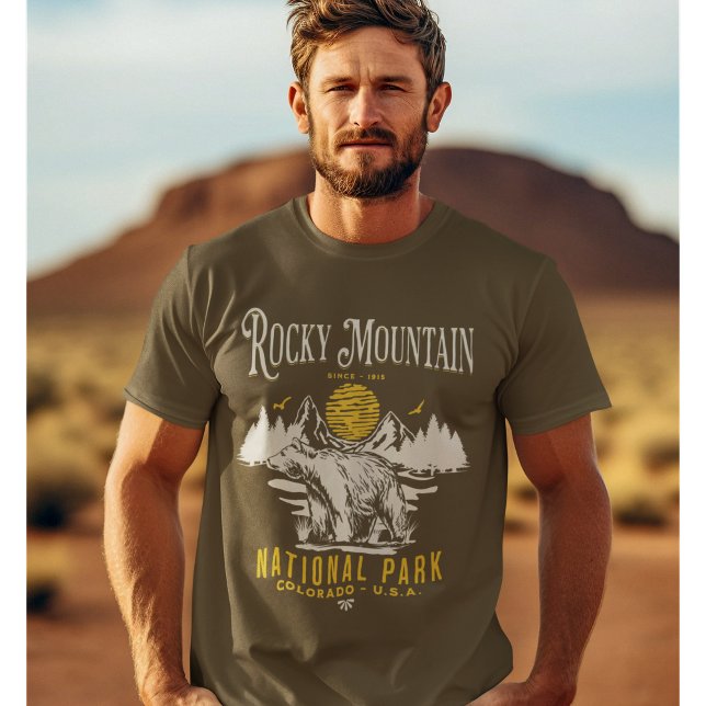 Camiseta Rocky Mountain National Park Vintage landscape (Criador carregado)