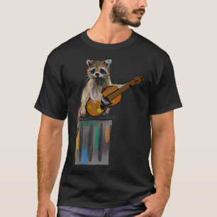 Camiseta Rocky Raccoon Guitar tocando Beatles