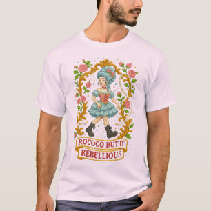 Camiseta Rococo, Mas Torná-La Rebelde" Estética Com Título