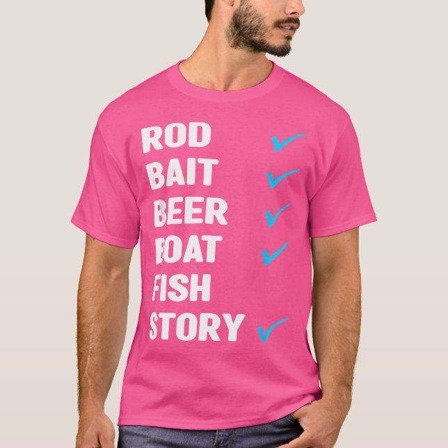 Camiseta Rod Bait Beer Boer Fish Story Ice Fish Fisher F (Frente)