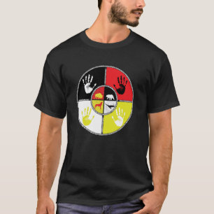 Camiseta Roda da Medicina Animais Espirituais Indígenas Nat