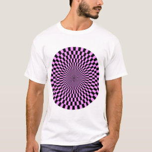 Camiseta Roda de Arte Op - Violeta Claro e Preto