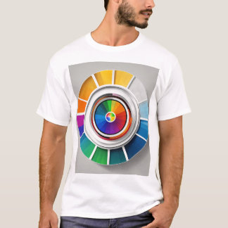Camiseta Roda de cor simples e convencional em backgroun pr