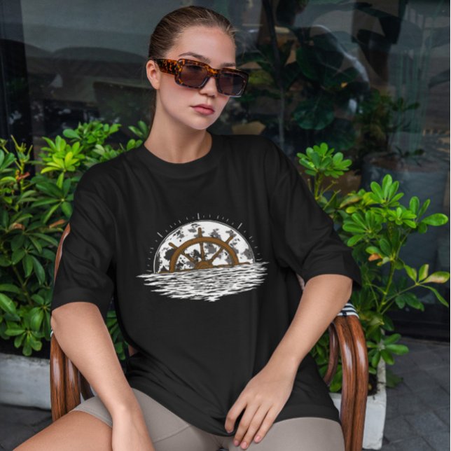 Camiseta Roda de Direção do Navio Moon (Criador carregado)