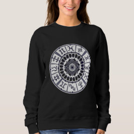 Camiseta Roda de Signos do Zodíaco Celestial Arte Gráfico M