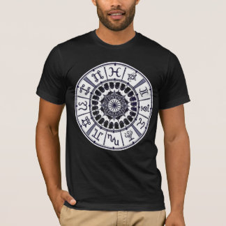 Camiseta Roda de Signos do Zodíaco Celestial Arte Gráfico M