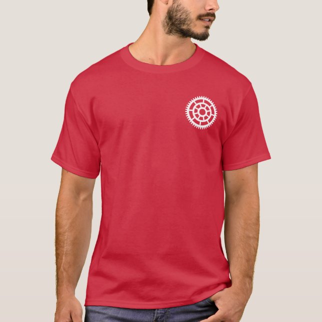 Camiseta Roda Dentada - Raios Concêntricos (Frente)