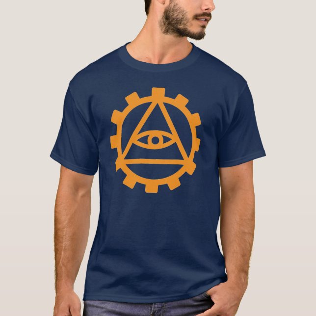 Camiseta Roda denteada alaranjada (Frente)