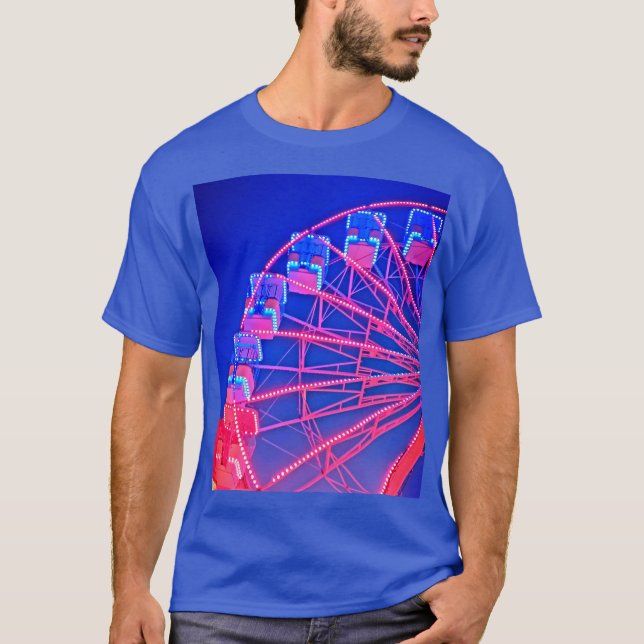 Camiseta Roda-férris azul e vermelha (Frente)