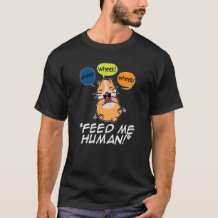 Camiseta Roda Me Alimente Pet Humano Pet Lover Proprietário