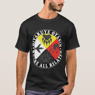 Camiseta Roda Nativa Americana de Medicina, Mitakuye Oyasin