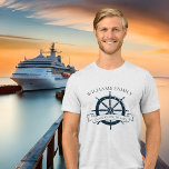 Camiseta Roda Náutica Trip do Navio de Cruzeiro da Família<br><div class="desc">Camisetas de férias de verão personalizadas para o seu cruzeiro de praia no oceano com um volante azul marinho de barco. Esta design náutica é perfeita para camisetas de reunião de família que combinam com a classe para comemorar a viagem especial. Personalize com seu sobrenome e ano.</div>