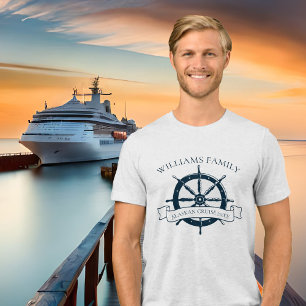 Camiseta Roda Náutica Trip do Navio de Cruzeiro da Família 