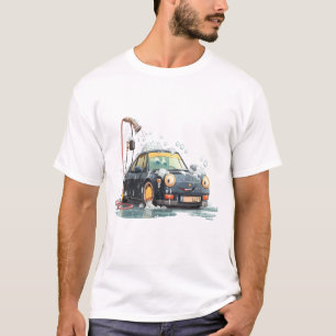 Camiseta Rodas Limpas, Sentimentos Felizes: Design de Lava-