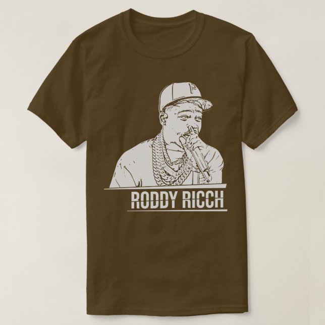 Camiseta Roddy ricch White Retro (Frente do Design)