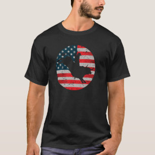 Camiseta Rodeio 4 De Julho Bandeira Vintage EUA Cowboy Tour