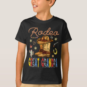 Camiseta Rodeio Bisavô Festa de Aniversário Western Cowboy