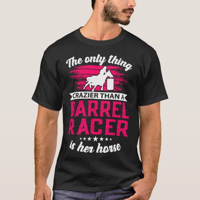 Camiseta Rodeio de Cavalo Ancorado com Corrente de Barrel (Frente)