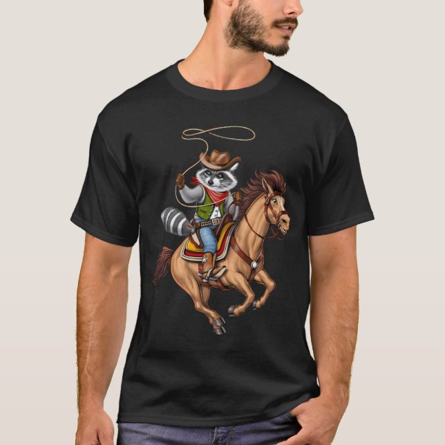 Camiseta Rodeio de Cowboy Guaxinim (Frente)