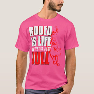 Camiseta Rodeio É Vida Cavaleiro Rodeio de Touro Ocidental 