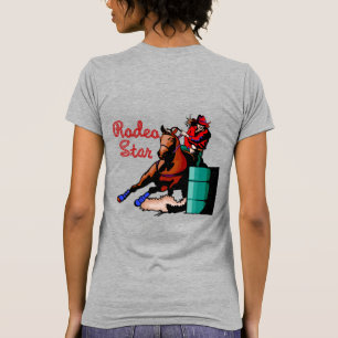 Camiseta Rodeio Estrela de Corrida de Barril de Ro