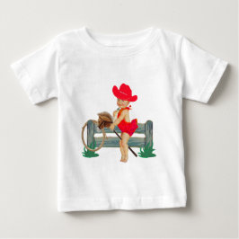 Camiseta Rodeio Ocidental Cowgirl em Stick Horse