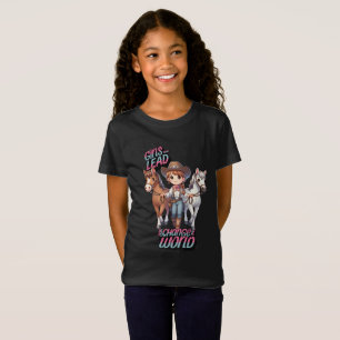 Camiseta Rodeio Ocidental Cowgirl Liderando Cavalos 2