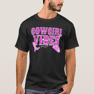 Camiseta Rodeio Ocidental Selvagem Rosa Yeehaw País Cowgir