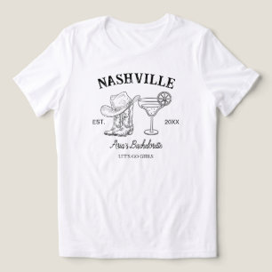 Camiseta Rodeio Personalizado de Nashville, Cowgirl, Bachel