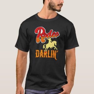 Camiseta Rodeio Rodeo Darlin, Cavalo e Touro, em Larga Medi