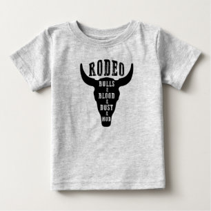 Camiseta Rodeio/Touros e Sangue/País Bebê/Música País