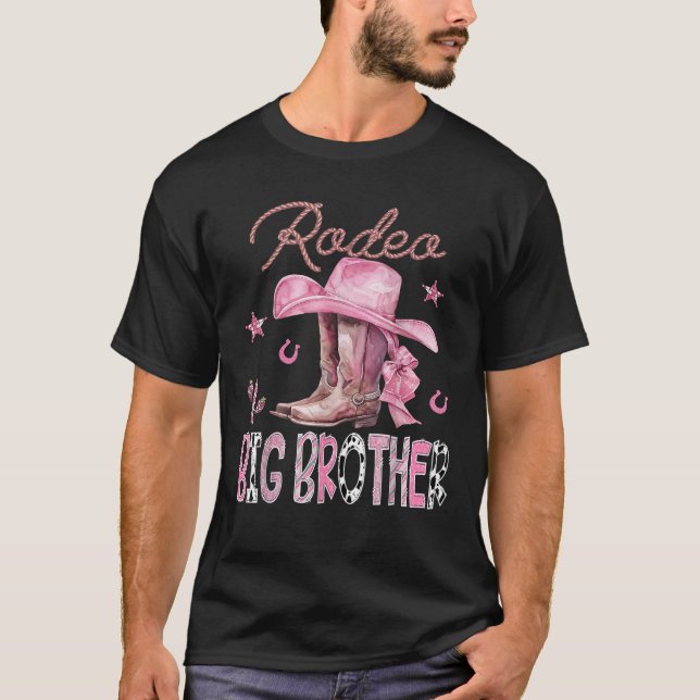 Camiseta Rodeo Big Brother Pink Boots Coquette CowGirl Birt (Frente)