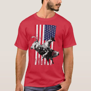 Camiseta Rodeo Bowboy Bull Rider Patriótico com Fl American
